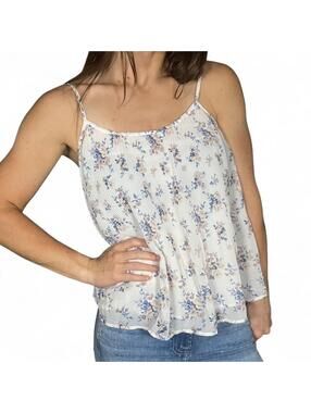 Abercrombie & Fitch White Babydoll Floral Cami Top